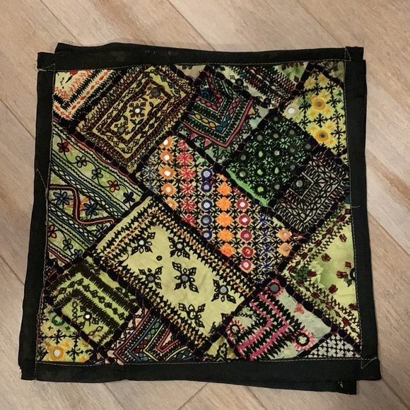 4 Set of Embroidered Indian Pillowcases Cotton - Picture 1 of 17